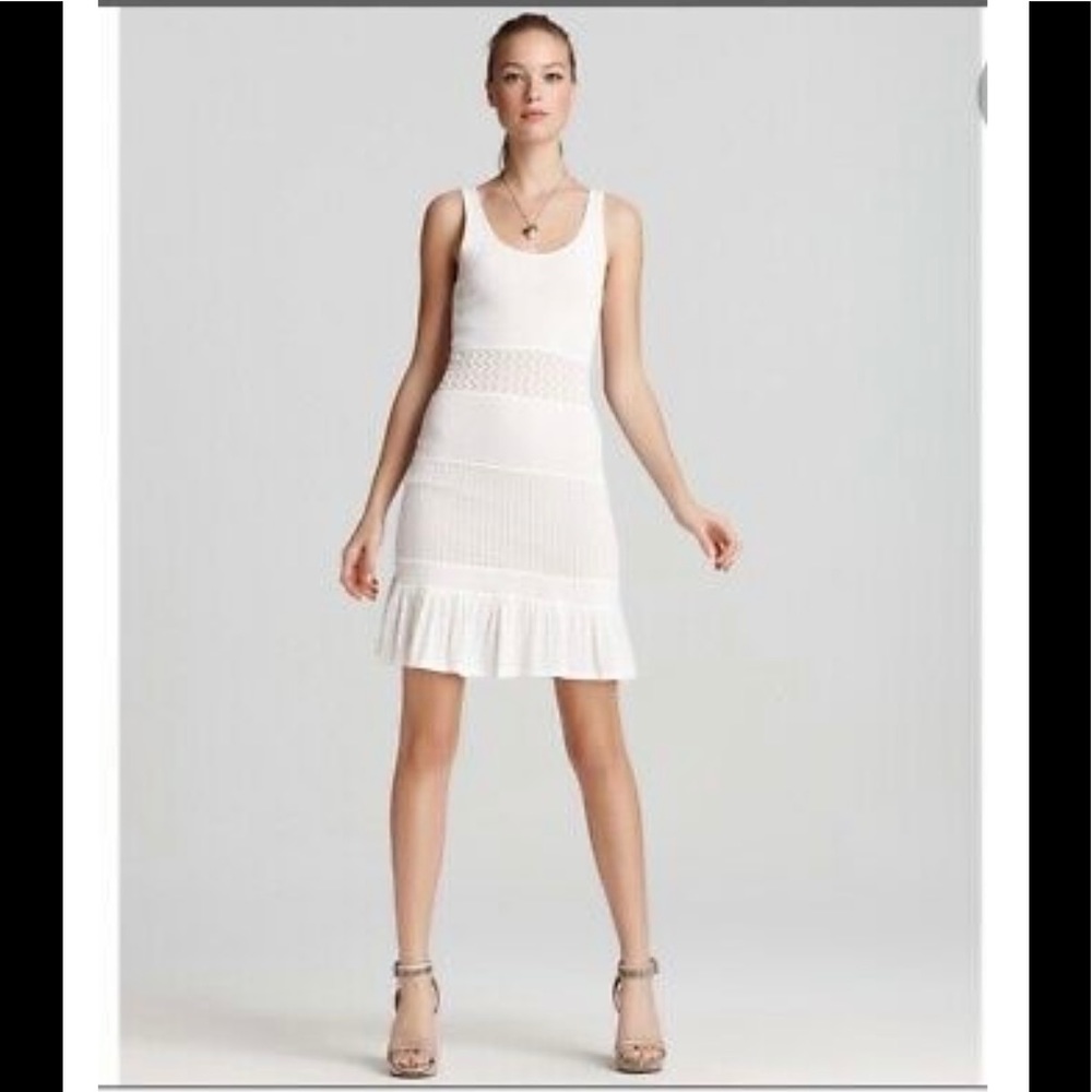 CATHERINE MALANDRINO White Pointelle Dress P XS